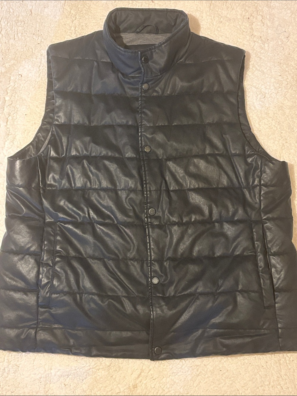 Johnston & Murphy Black Quilted Puffer Vest